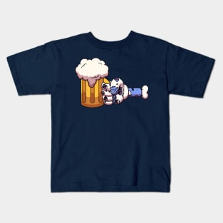 Zombie Hand Holding Beer Cartoon Kids T-Shirt